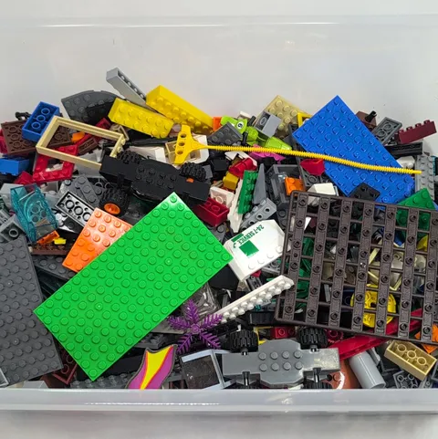 LEGO Mixed Bulk Lot Bricks Pieces Parts w/ Plates Wheels 2 Pounds Multicolor