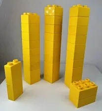 Lego Duplo Lot Of 33 Bricks Bright Yellow 2x4 2x2 2x3 Large Building Blocks