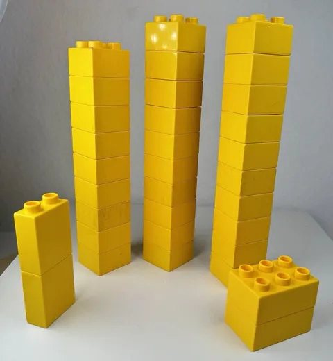 Lego Duplo Lot Of 33 Bricks Bright Yellow 2x4 2x2 2x3 Large Building Blocks