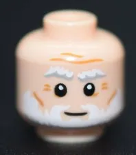 New LEGO Minifigure Head Light Nougat Old Man White Beard da Vinci 6523324