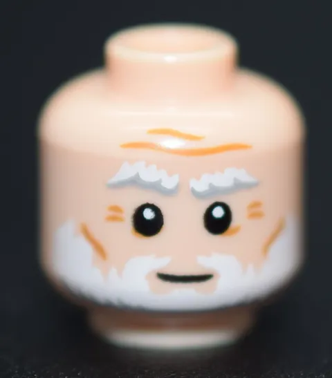New LEGO Minifigure Head Light Nougat Old Man White Beard da Vinci 6523324