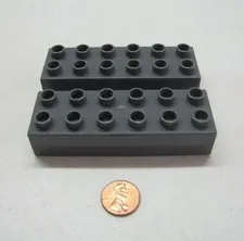 Lego Duplo 2 2x6 GRAY GREY BRICKS BLOCKS Building Block House
