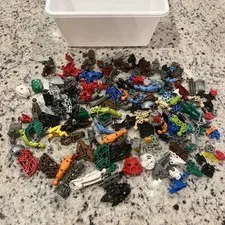 Vintage LEGO Bionicle Mixed Lot Masks, Parts, Figures, Weapons Building  1 + LB