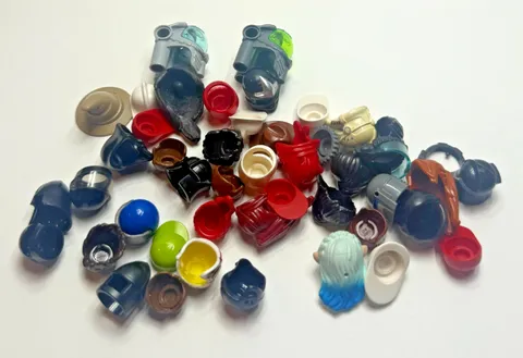 Lego Minifigure Parts and Pieces - Hats, Hair, Helmets - 45 Pieces