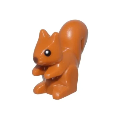 LEGO - Animal, Land - Squirrel w/ Brown Nose and Black Eyes - Dark Orange