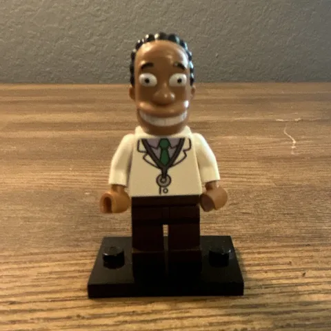 LEGO Dr. Hibbert Minifigure The Simpsons Series White Shirt Brown Legs w/ Base