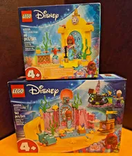 2 sets LEGO Disney Princess Ariel's Crystal Cavern and musical stage new in box