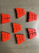 LEGO 6564 6565 Red Wedge 3 x 2 Right Left 8 Pairs 16 Pieces