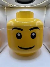 2010 LEGO Large 12" Yellow Smile Head Storage Sorter w/ 2 trays-Complete (#4032)