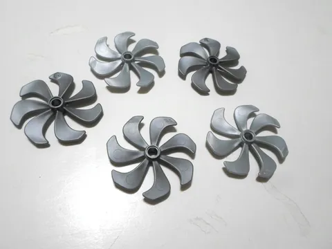 LEGO Propeller 7 Blade 6 Diameter Flat Silver Piece Part # 87751 Fan 5 Pieces