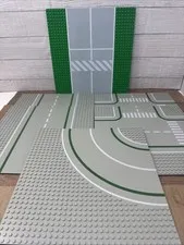 Lego 32 x 32 Road Baseplate Lot - 6 Classic Light Gray Vintage Building Plates