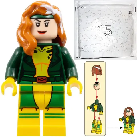 LEGO Rogue minifigure (NEW/NEVER BUILT) X-Men 76281 X-Jet 76294 X-Mansion MARVEL