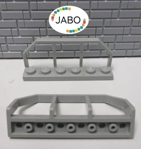 (M4/6/3) LEGO 2x 6583 Railway Railing 1x6 old light grey 4555 4564 9371