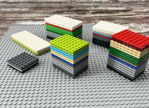 LEGO Lot of 58  Multicolored Baseplates Sizes 6 x 16, 6 x 12, 6 x 8, 6 x 6