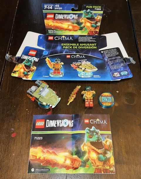 LEGO DIMENSIONS CHIMA - (71223) Cragger & Swamp Skimmer 100% Complete - Working!