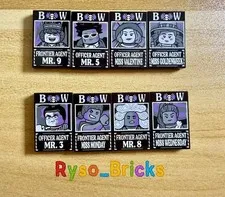 LEGO One Piece Baroque Works Dossier Printed Tiles Complete Set of 8
