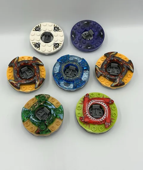 Lego Ninjago Spinners Lot of 7 Various Characters Spinners Only 2010 As-Is