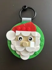 LEGO Christmas Ornament Santa with Red Hat and Beard Assembled