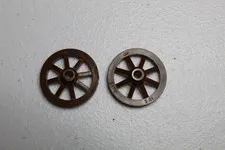 2x Brown LEGO Wagon Wheels 2470