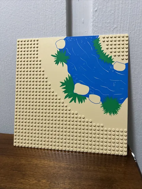 LEGO 2359px1 Tan Baseplate Curved River Pattern 32x32