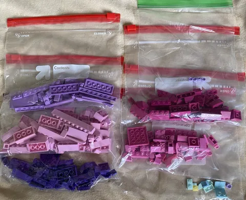 Mixed Pink Purple And Pastel Pieces Lego Lot 