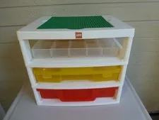 LEGO IRIS 3 Drawer Storage Tower Organizer Bin Missing 1 Drawer