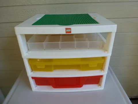 LEGO IRIS 3 Drawer Storage Tower Organizer Bin Missing 1 Drawer