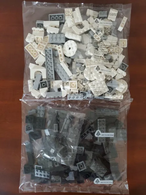 LEGO Sealed Bag of White/Gray and Black LEGO Bricks Building Block Pieces