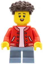 LEGO: Boy Red Jacket Striped Trim (cty1352)