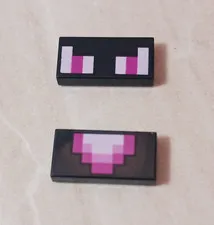New LEGO Minecraft Dragon Eyes and Mouth Tiles Lot of 2 1x2 Pink Pixels Ghoul
