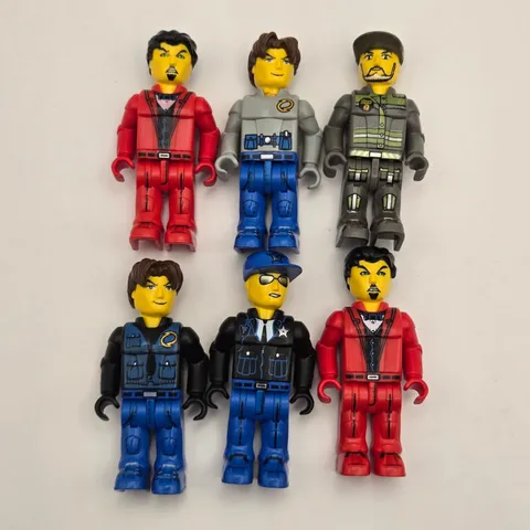 LEGO Technic 2.25" Action Figure Lot 6pc Vintage Res-Q Police Town