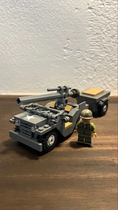 Brickmania Vietnam War M40 Recoilless Rifle MUTT Jeep Trailer US Soldier LEGO Se