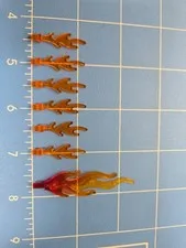LEGO Transparent Orange/Clear Flame Pieces Parts Lot 7 Uses Inv PD6-21