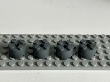 4pcs LEGO Round 2x2 with Axle Hole Dark Gray Grey