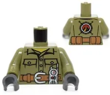 LEGO Minifigure Torso Volcano Explorer sand green radio compass belt 6151409