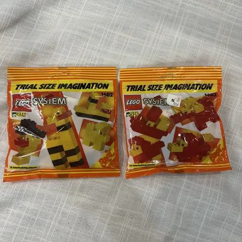 Lego System Set 1602 + 1603 LOT Trial Size Imagination Vintage 1993 SEALED