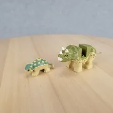 LEGO Jurassic World Baby Triceratops & Ankylosaurus Figures Green Tan Set of 2