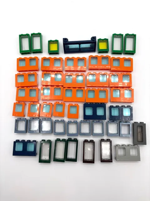 LEGO Bulk lot 46 Multicolor Windows frames city town building Castle Plane Train