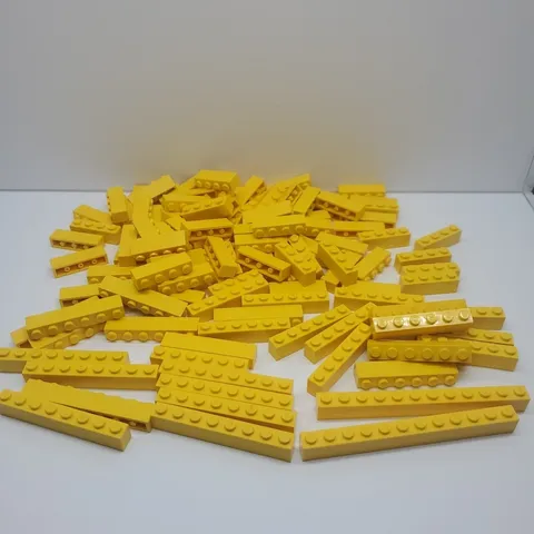 Lego Parts Bricks - Yellow Bricks - 1x4, 1x6, 1x8 & 1x12 Bricks Lot Of 110