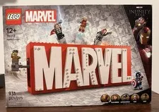 LEGO Marvel: MARVEL Logo & Minifigures Building Toy 76313 - Iron Man, Thor