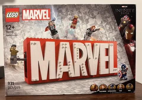LEGO Marvel: MARVEL Logo & Minifigures Building Toy 76313 - Iron Man, Thor