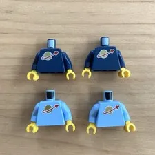 NEW Torso LEGO Classic Space X2 Light Blue X2 Dark Blue Astronaut Spaceman BAM