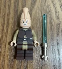 LEGO Minifigure Ki - Adi- Mundi Figure w/ Blue Lightsaber