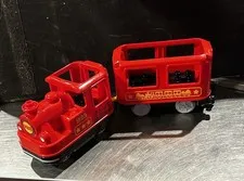 Lego Duplo Train 10874 Red Moves Works Battery Operated Locomotive Passenger Car