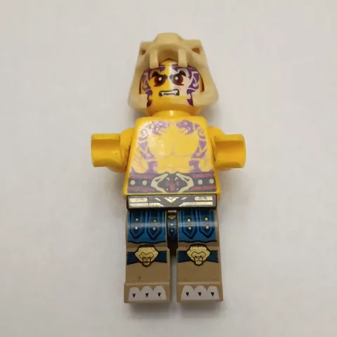 LEGO Minifigure w/ Tan Helmet, Yellow Torso & Blue Legs (Parts)