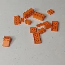 LEGO ORANGE LOT BRICKS BUILDING PIECES BRICK