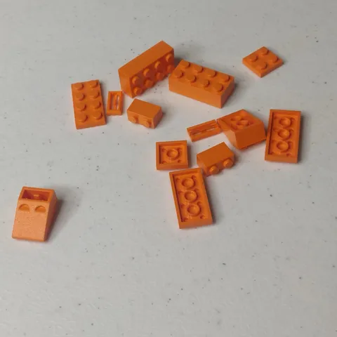 LEGO ORANGE LOT BRICKS BUILDING PIECES BRICK