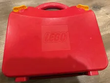 LEGO Red Plastic Carrying Case Storage Box, Portable with Handle
