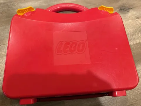 LEGO Red Plastic Carrying Case Storage Box, Portable with Handle