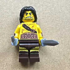 LEGO Barbarian Warrior Minifigure w/ Black Hair & 2 Swords